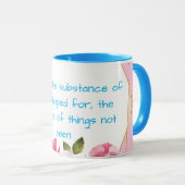 Roze en blauw is een religieuze Mok (Voorkant rechts)