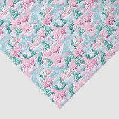 Roze en Blauw Kerstmis Winter Sneeuwhuis Tissuepapier (Detail)