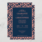 Roze en blauw lederen patroon kaart (Voorkant / Achterkant)