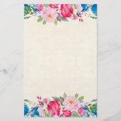 Roze en blauw Lijst Fancy Briefpapier (Voorkant)