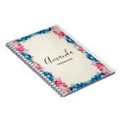 Roze en blauw Lijst Fancy Notitieboek (Rechterzijde)