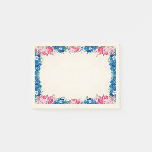 Roze en blauw Lijst Fancy Post-it® Notes (Voorkant)