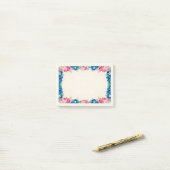 Roze en blauw Lijst Fancy Post-it® Notes (Op bureau)