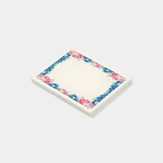 Roze en blauw Lijst Fancy Post-it® Notes (Schuin)