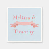 Roze en blauw lint servet (Voorkant)