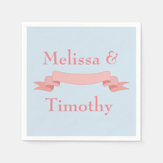 Roze en blauw lint servet (Voorkant)
