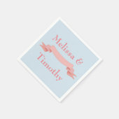 Roze en blauw lint servet (Hoek)