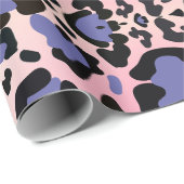Roze en Blauw Luipaard Patroon Cadeaupapier (Rol Hoek)