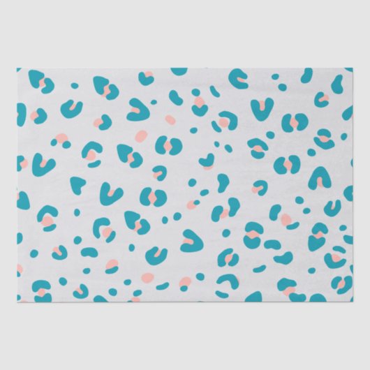 Roze en Blauw Luipaard Patroon Tissuepapier (Voorkant)