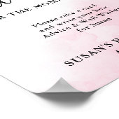 Roze en blauw Manuscript Baby shower Advice & Vert Poster (Hoek)