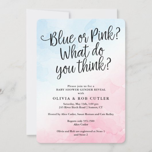 Roze en blauw Manuscript Genderkwesties onthullen  Kaart (Voorkant)