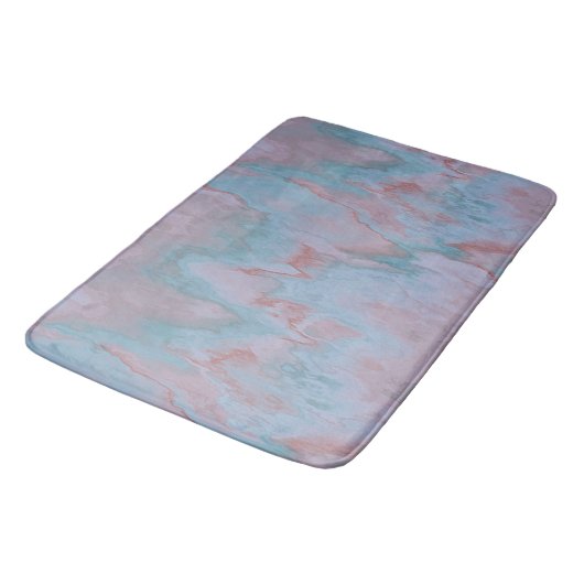 roze en blauw Marmer abstract Badmat (Gekanteld)