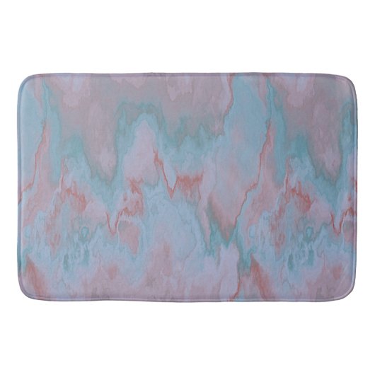 roze en blauw Marmer abstract Badmat (Voorkant)