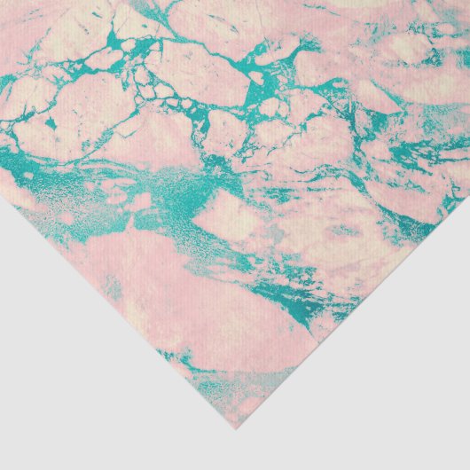 Roze en blauw Marmer-ontwerp Tissuepapier (Detail)