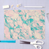 Roze en blauw Marmer-ontwerp Tissuepapier (Craft)