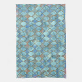 Roze en Blauw Maroccan patroon Theedoek (Verticaal)