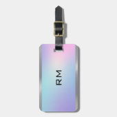 Roze en blauw metallisch accent bagagelabel (Voorkant verticaal)