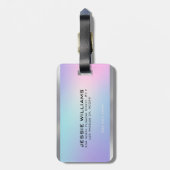 Roze en blauw metallisch accent bagagelabel (Achterkant verticaal)