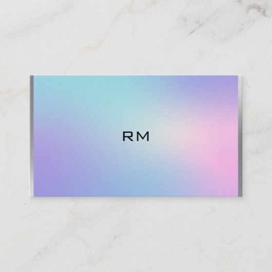 Roze en blauw metallisch accent visitekaartje (Voorkant)