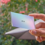 Roze en blauw metallisch accent visitekaartje