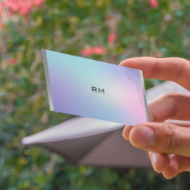 Roze en blauw metallisch accent visitekaartje