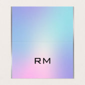 Roze en blauw metallisch visitekaartje (Buitenkant ongevouwen)