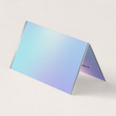 Roze en blauw metallisch visitekaartje (Achterkant)