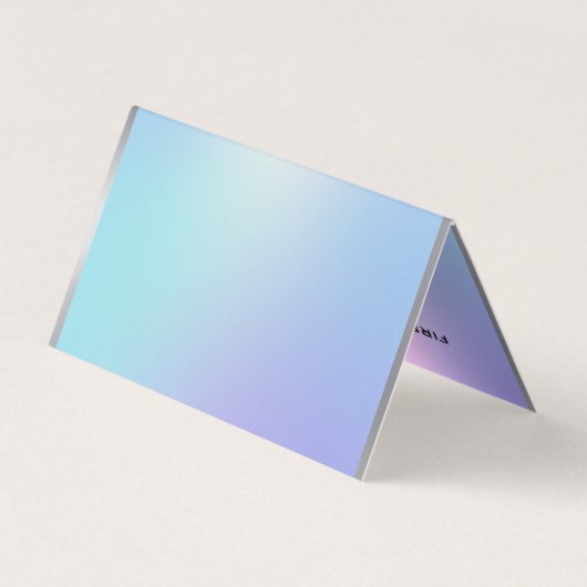 Roze en blauw metallisch visitekaartje (Achterkant)