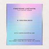 Roze en blauw metallisch visitekaartje (Binnenkant ongevouwen)