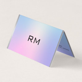 Roze en blauw metallisch visitekaartje