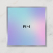 Roze en blauw metallisch visitekaartje (Voorkant)