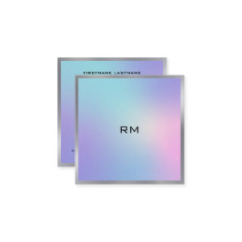 Roze en blauw metallisch visitekaartje