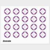 Roze en blauw Mexicaanse tegels bruiloft Ronde Sticker (Vel)
