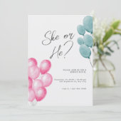 Roze en Blauw Modern Gender Reveal Kaart (Staand voorkant)