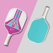Roze en Blauw | Modern Monogram Pickleball Paddle