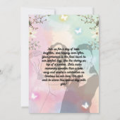 Roze en blauw mooie waterverf bruiloft kaart (Achterkant)