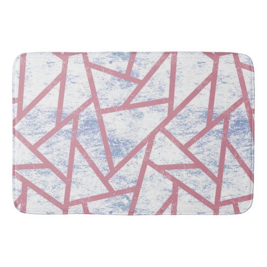 Roze en blauw mozaïekpatroon badmat (Voorkant)