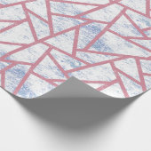 Roze en blauw mozaïekpatroon cadeaupapier (Hoek)