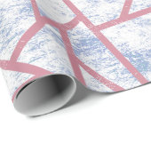 Roze en blauw mozaïekpatroon cadeaupapier (Rol Hoek)