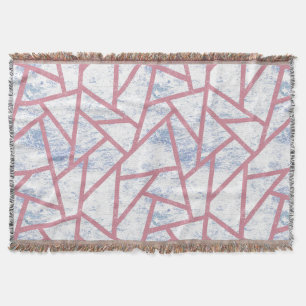 Roze en blauw mozaïekpatroon deken