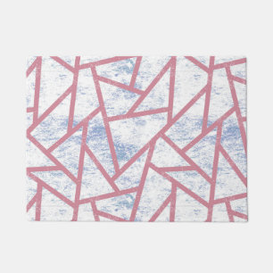 Roze en blauw mozaïekpatroon deurmat