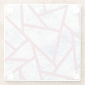 Roze en blauw mozaïekpatroon glazen onderzetter (Achterkant)