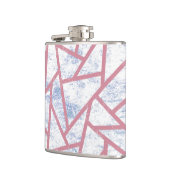 Roze en blauw mozaïekpatroon heupfles (Links)