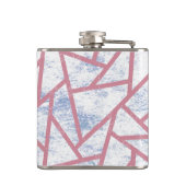 Roze en blauw mozaïekpatroon heupfles (Achterkant)