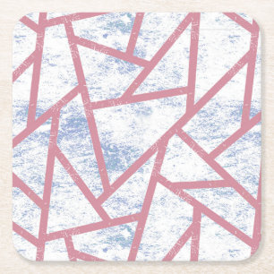 Roze en blauw mozaïekpatroon kartonnen onderzetters