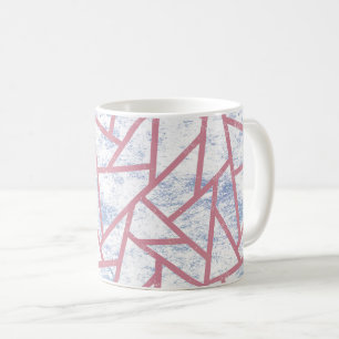 Roze en blauw mozaïekpatroon koffiemok