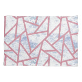 Roze en blauw mozaïekpatroon kussensloop (Achterkant)