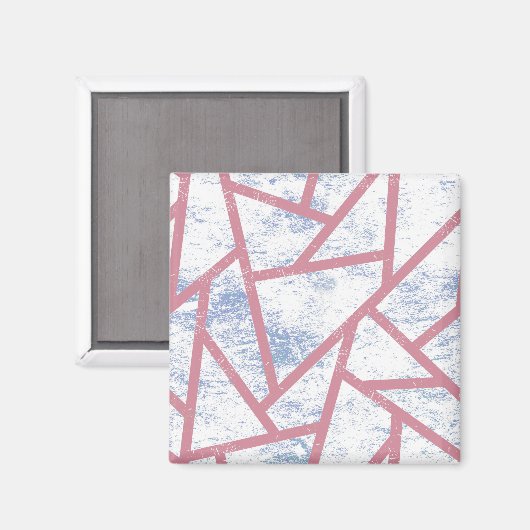 Roze en blauw mozaïekpatroon magneet (Voorkant / Achterkant)