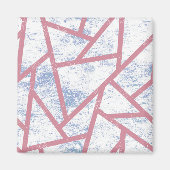 Roze en blauw mozaïekpatroon magneet (Voorkant)