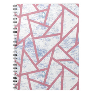 Roze en blauw mozaïekpatroon notitieboek